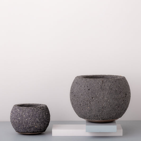 Maceta Volcánica Gris